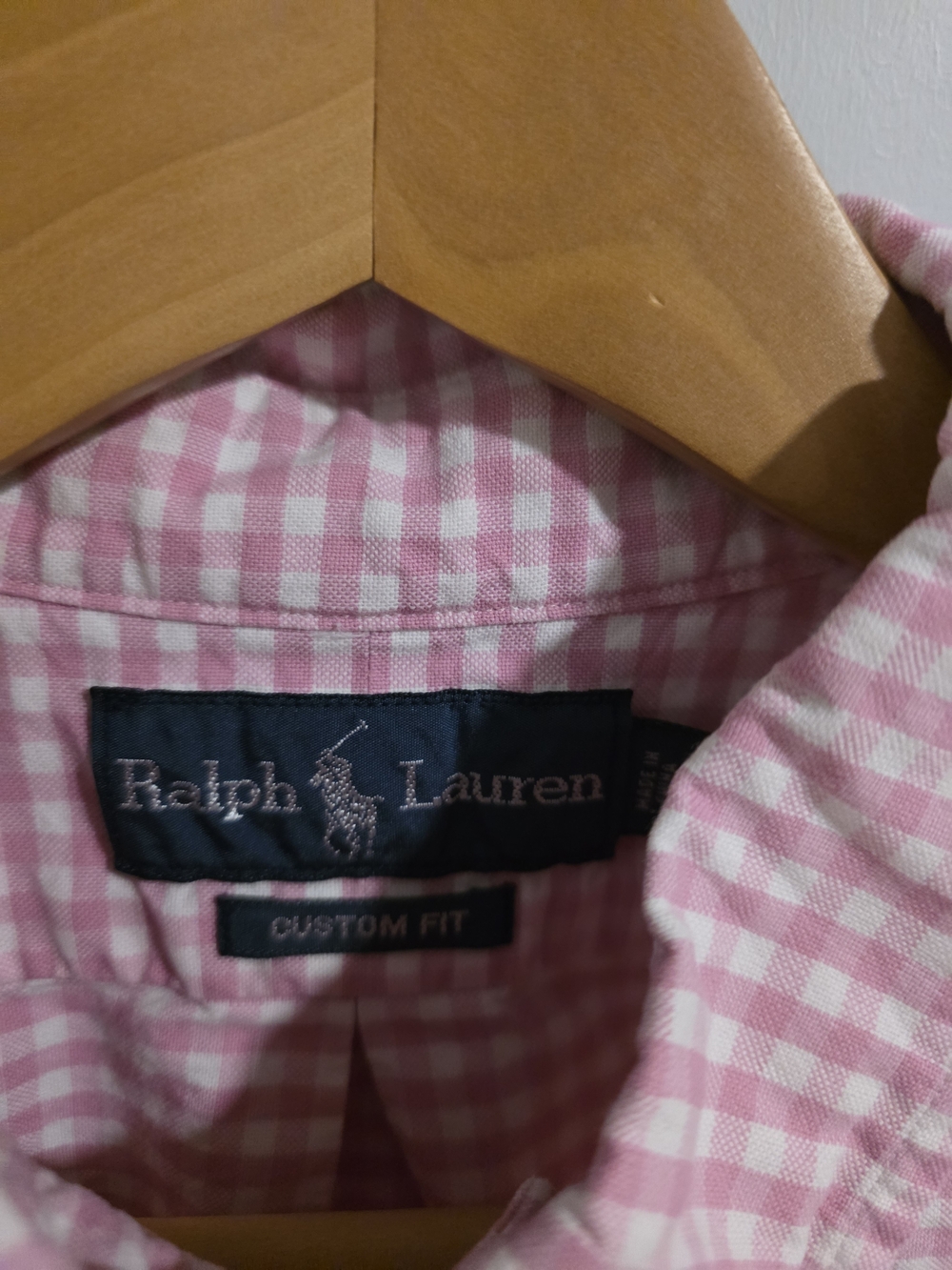 Ralph Lauren Custom Fit Pink Gingham Button Down Shirt XL Classic Preppy - Picture 5 of 8